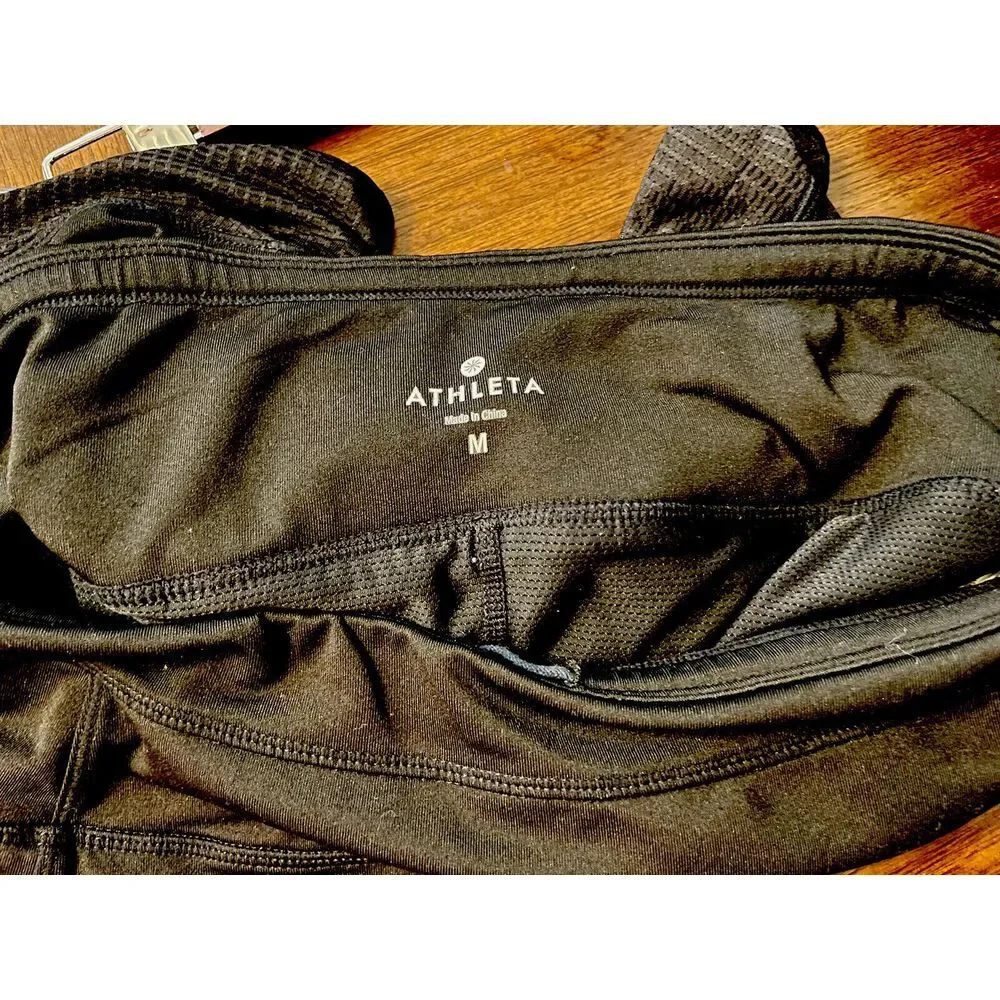 Athleta Women's Black Skort‎ Sz M Back Zip Pocket